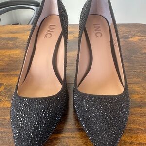 INC International Concepts Women's Sparkling Black Heels